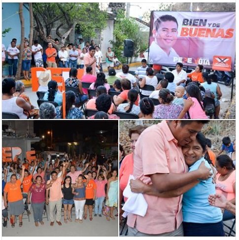 Pepe Hernández candidato por Movimiento Ciudadano, es recibido de buenas en el Mercado La Soledad del Sector T,
