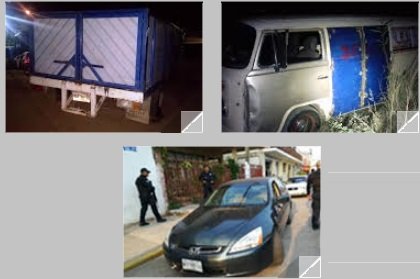 Recupera Policía Estatal tres vehículos con reporte de robo