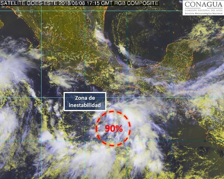 Aviso de Ciclón Tropical en el Océano Pacífico