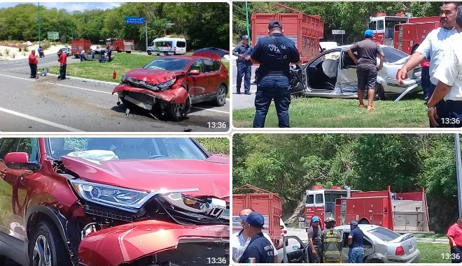 Accidente automovilístico en la carretera federal 200