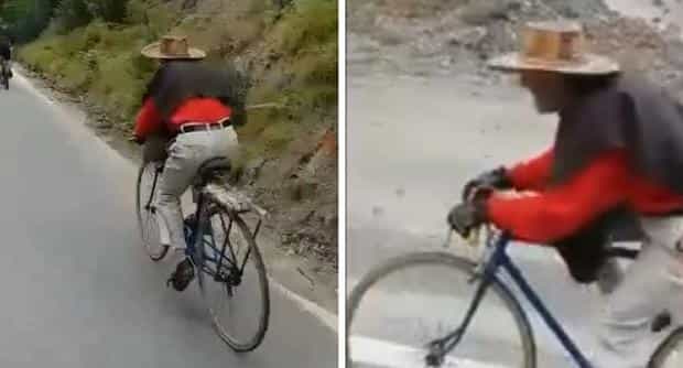 Don Jacinto el legendario’ asombra subiendo montaña en bicicleta