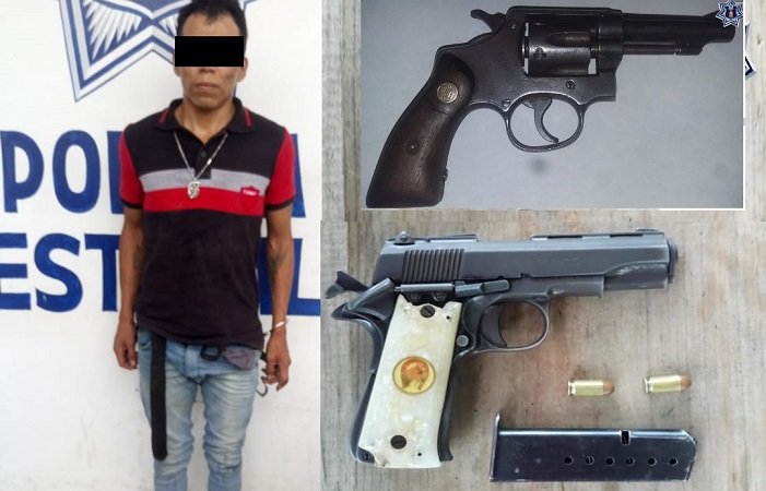 Policía estatal detiene a dos armados