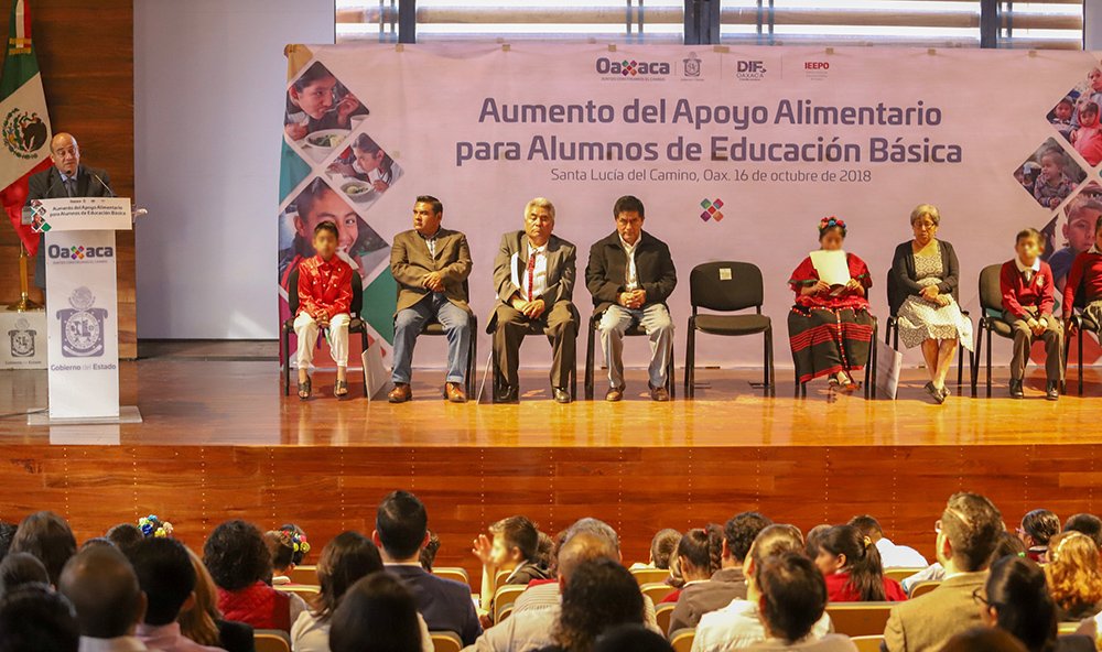 Anuncia IEEPO incremento del 33% de apoyo para alimentación en centros educativos