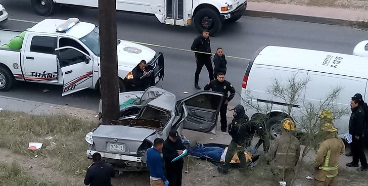 Accidente vial deja un hombre muerto en Juárez