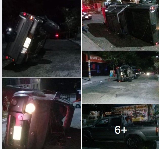 Vuelca su camioneta en el Sector H3, Huatulco y se da a la fuga