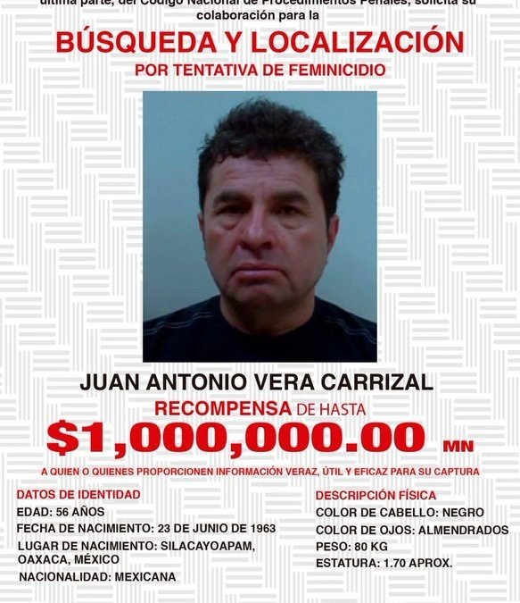 Ofrece Fiscalía General recompensa de hasta 1 mdp, para la búsqueda y localización de J.A.V.C.