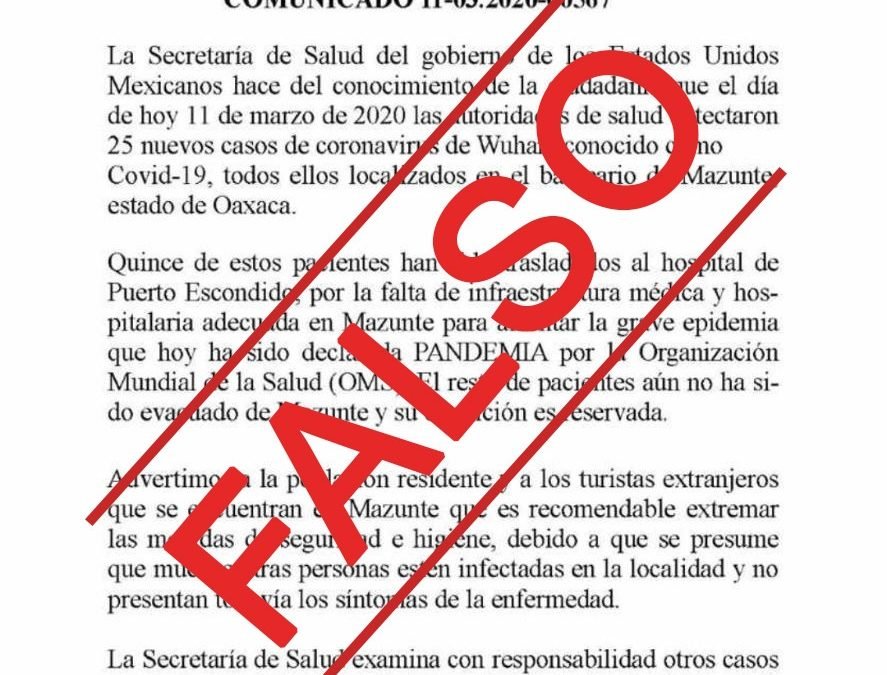Pide SSO no difundir información falsa sobre COVID-19