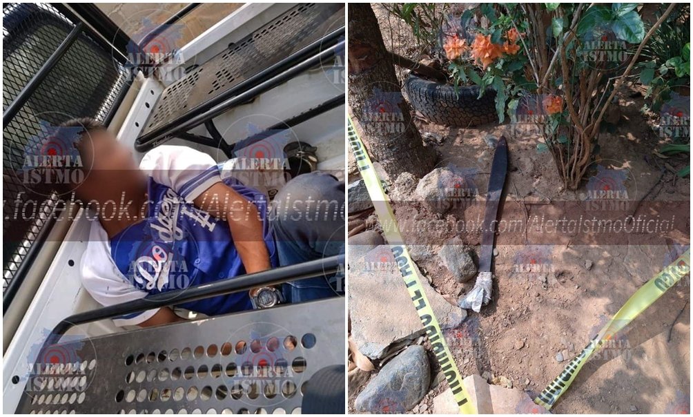 Mata nieto a su abuelita a machetazos en Tehuantepec