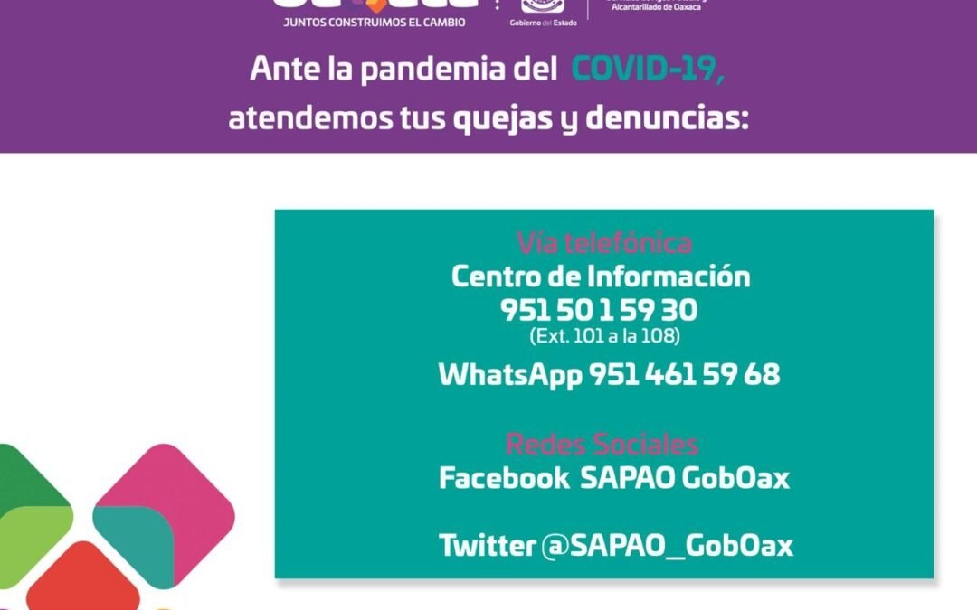 Fortalece SAPAO atención a usuarios para que no tengan que salir de casa