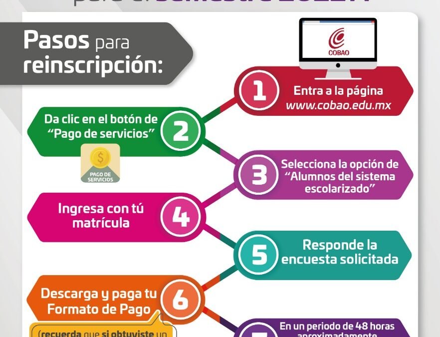 Del 10 al 15 de enero comenzarán las reinscripciones en el Cobao 