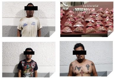 Detiene Policía Estatal a tres personas, por delitos contra la salud en Etla