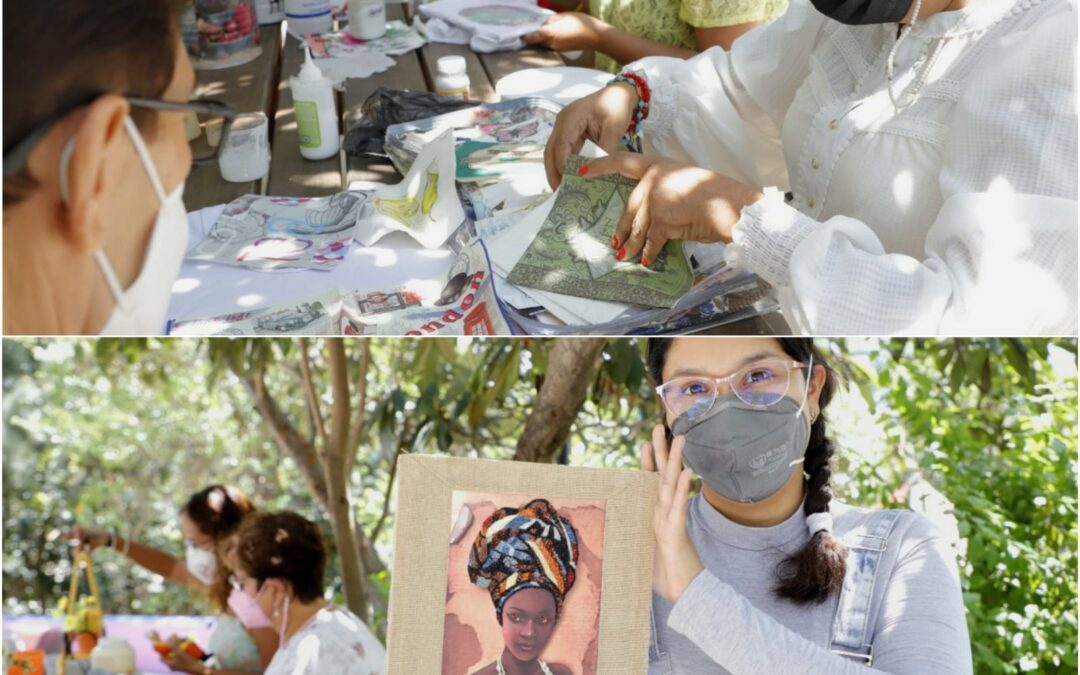 Familias disfrutan del Taller de Manualidades en el Parque Del Agua Centenario
