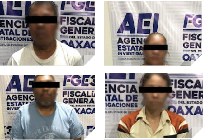 Fiscalía de Oaxaca coordina y ejecuta cateo en Tlacolula de Matamoros; asegura dosis de droga y detiene a cuatro personas