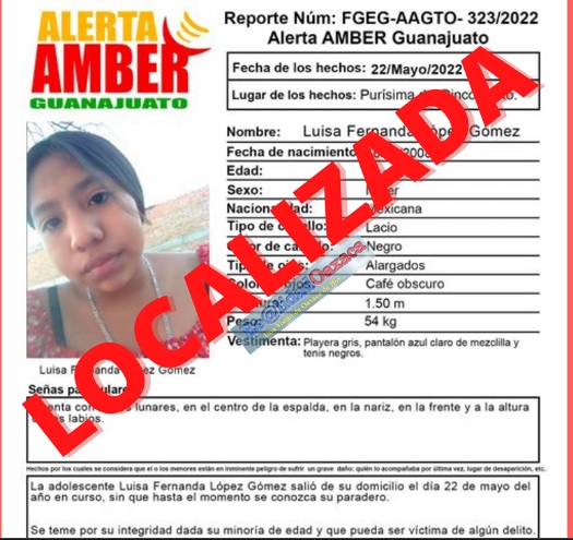 Localizamos en la Cuenca a adolescente reportada como No Localizada en el estado de Guanajuato: FGEO