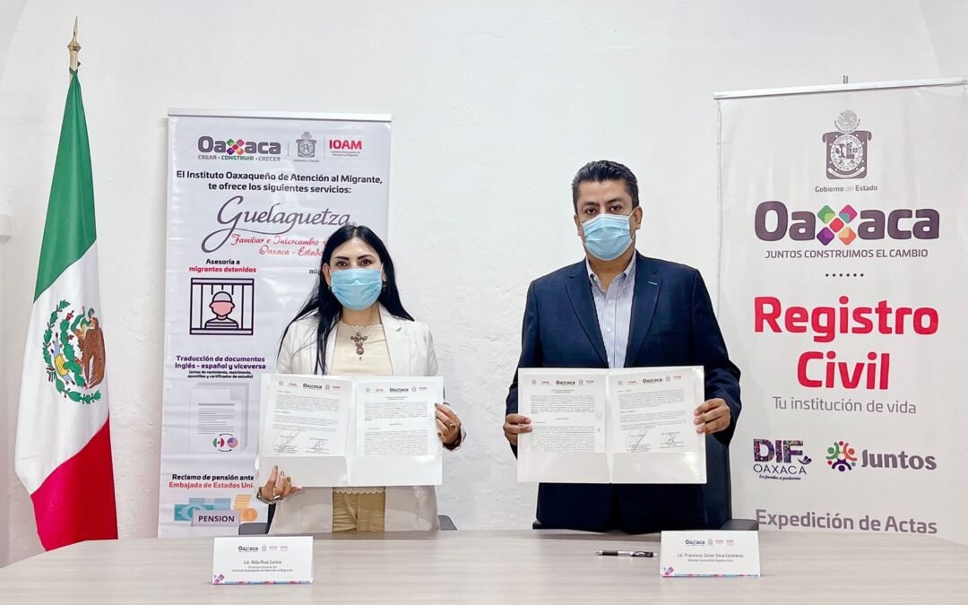 Suscriben IOAM y Registro Civil convenio de colaboración en favor de migrantes y sus familias