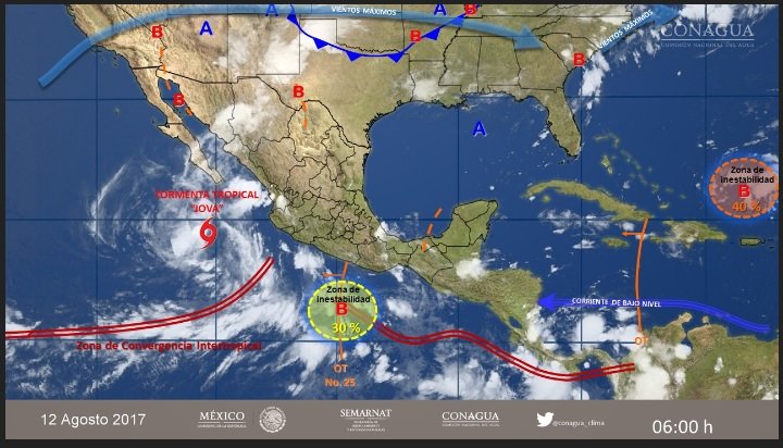 ACTIVA ONDA TROPICAL No. 6 GENERÁ ACTIVIDAD CONVECTIVA EN LAS COSTAS Y ZONAS MARÍTIMAS DE CHIAPAS, OAXACA Y GOLFO DE TEHUANTEPEC