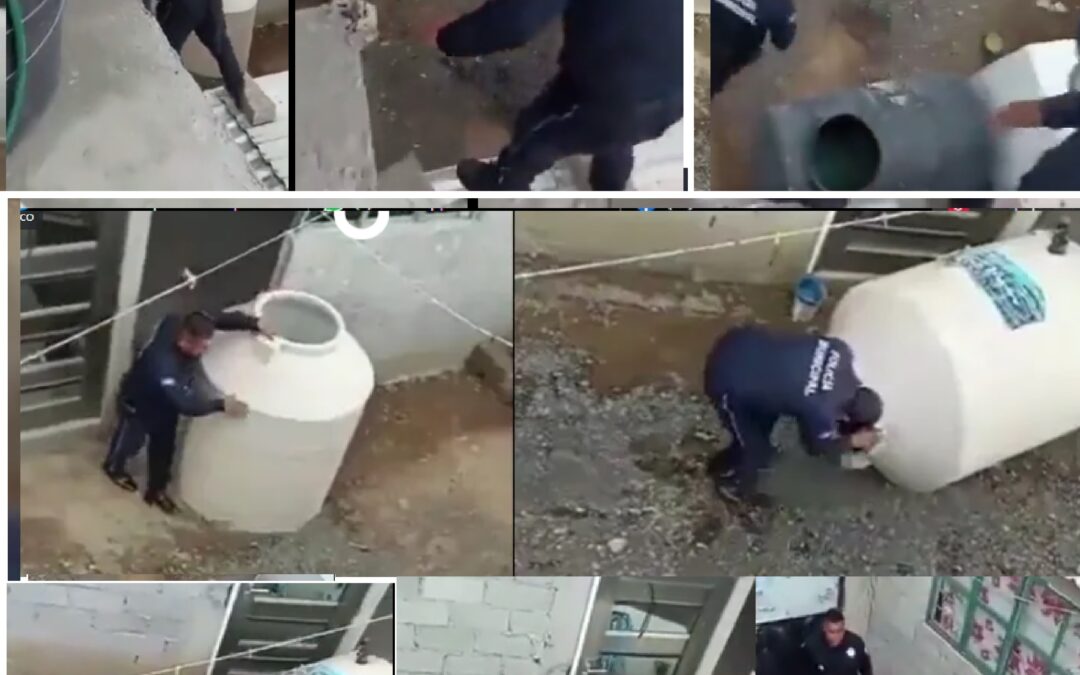 “Mis papás me dejaron”: Policías rescatan a niña de 5 años atrapada en tinaco