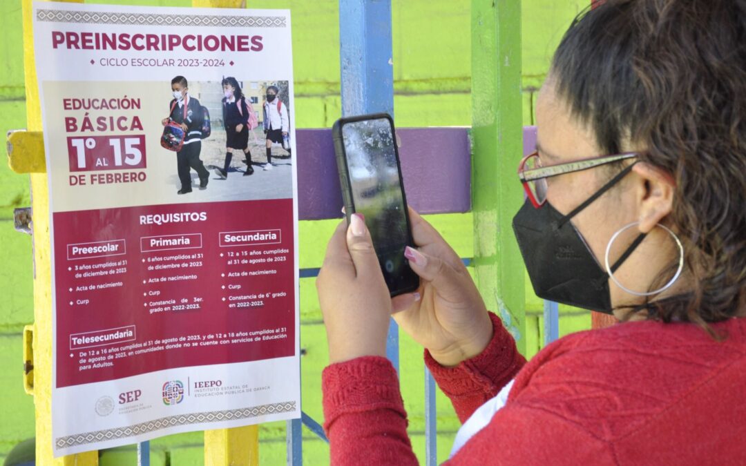 En febrero son las preinscripciones a Educación Básica para el ciclo escolar 2023-2024: IEEPO