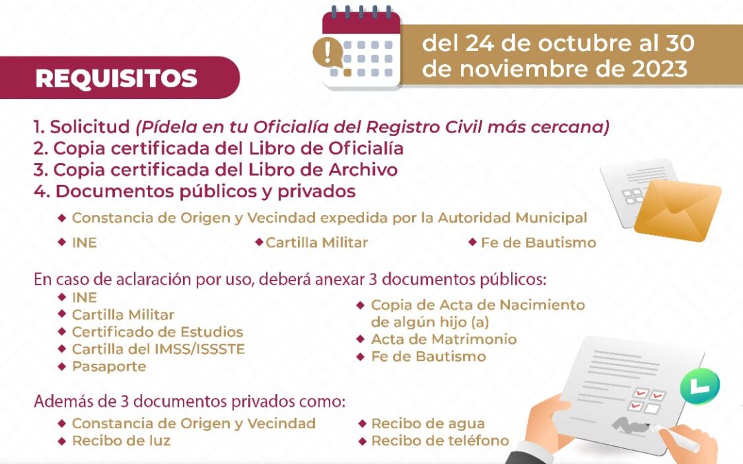 Continúa Registro Civil Jornada de Aclaración de Acta de Nacimiento gratuitas para personas mayores de 65 años