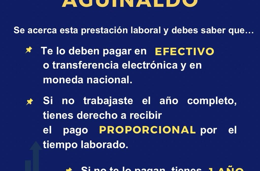 Pago de aguinaldo, una prestación laboral obligatoria: Secretaría del Trabajo