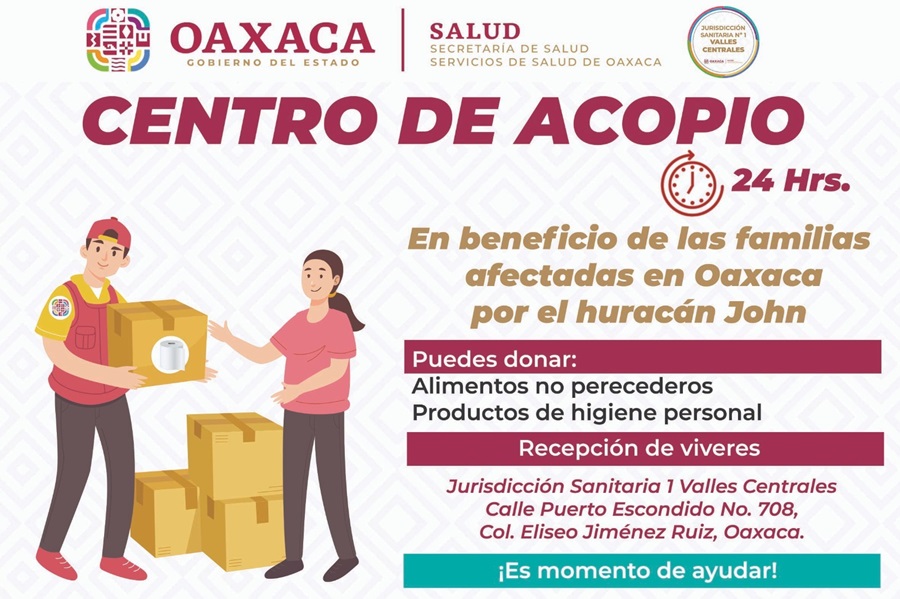 Abre SSO centros de acopio para la población afectada por “John”