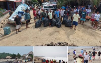 Realizaron tequio de limpieza en Playa Boca Vieja, Huatulco