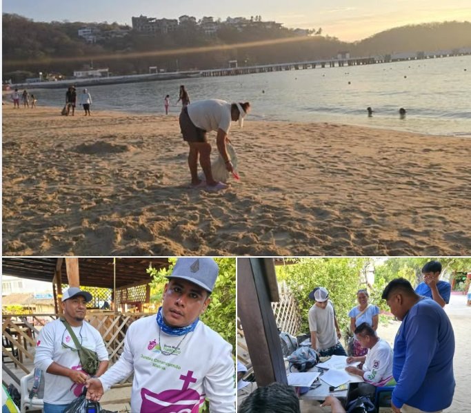 Realizan jornada de limpieza en Playa Santa Cruz Huatulco