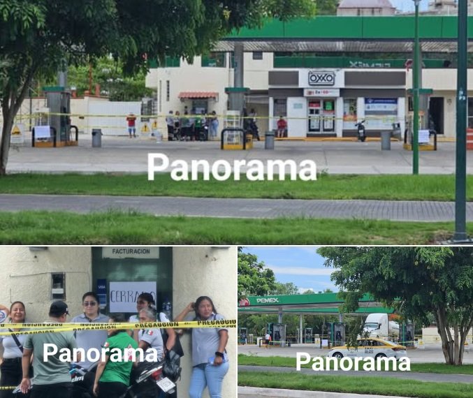 Trabajarores de la gasolinera Manzano cierre el servicio