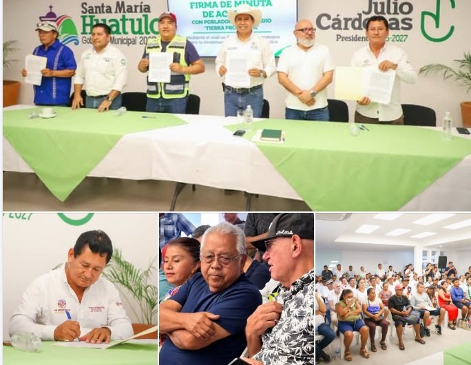 El director general del CIP Huatulco, Lorenzo Lavariega Arista, participó como testigo en la firma de la minuta de acuerdos con pobladores