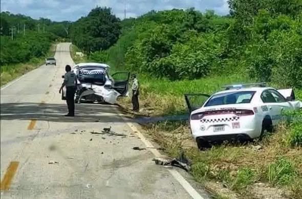 CHOCAN ENTRE SÍ DOS PATRULLAS DE LA GUARDIA NACIONAL EN LA CARRETERA FEDERAL 184